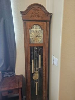 1985 Ridgeway Model 205 Grandfather Clock Working & Chimes