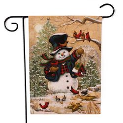 Winter Snowman Garden Decoration Flag