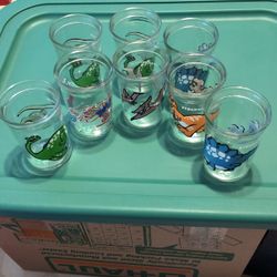 Vintage Welch's Dinosaur Jelly Jars 1988 Glasses Lot of 8