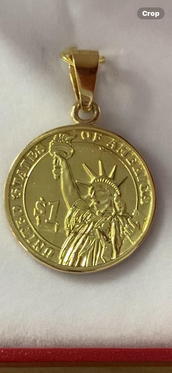 $1 Coin 18k Gold Necklace Pendant,All Products : American Fashion Style Bags On Sale
