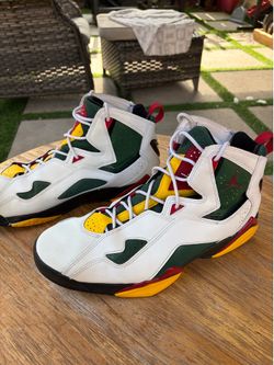 Jordan True Flight White Fir Amarillo Men's Sneaker White Red Yellow