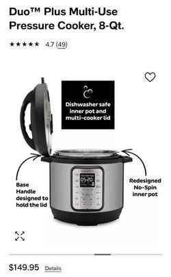 Instant Pot Duo Plus 8 Qt, Brand New Never Used,10-in-1 Multi-Use  Programmable Pressure Cooker, Slow Cooker, Rice Cooker, Yogurt Maker, Egg  Cooker, Sa for Sale in Bakersfield, CA - OfferUp
