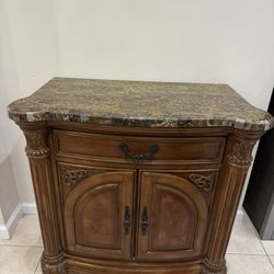 Aico by Michael Amini Carlo Marble Top Buffet/Sideboard/Nightstand Solid Wood