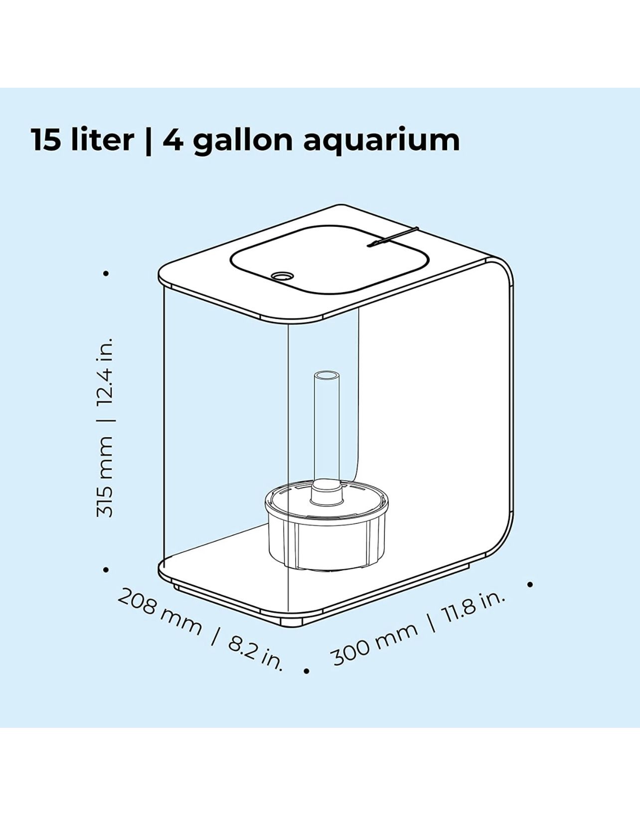 Used - Biorb Flow 15 Aquarium with Standard Light - 4 Gallon, White