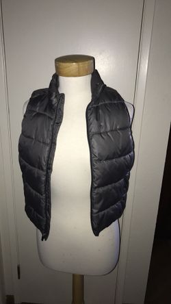 Old Navy Pewter Gray puffer vest jacket coat sp small petite