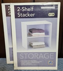 TWO (2) Vanderwall HD 2-Shelf Stacker Cabinets 21"x21"x15" $120 Value! NEW-IN-BOX