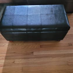 Leather storage chest