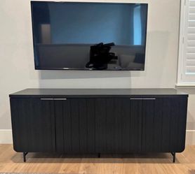 Media Console with Fluted Doors