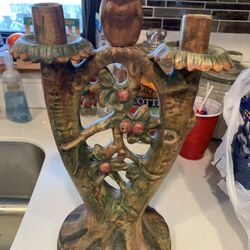 Rare Weller Pottery Woodcraft Double Candlestick Holder $90 OBO 
