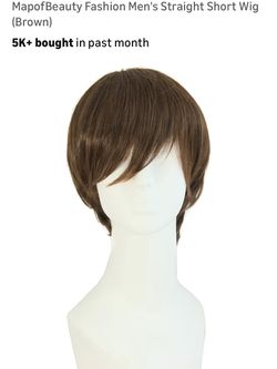 Halloween Wig, Short Straight Brown Hair Wig