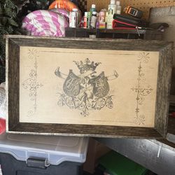 Antique mirror and vintage tray