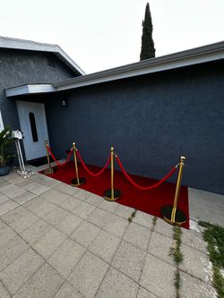 Red Carpet With Gold Stanchions