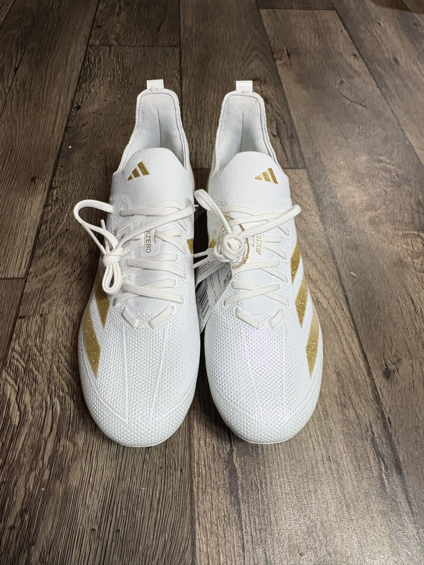 Adidas Adizero Electric White Gold Metallic Football Cleats IE3287 Men's Size 12