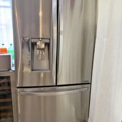 L stainless steel fridge