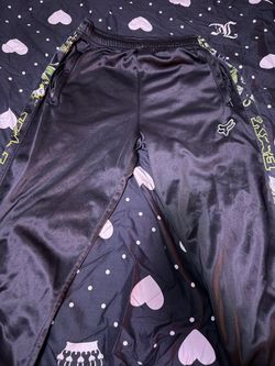 Vintage Fox Racing Track Pants – Black & Green Graphic – Y2K Motocross