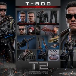 Hot Toys T-800 2.0 Terminator Clean Version MMS795 New Never Opened