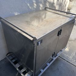 The Stainless Steel Cabinet with Shelf Bracket Inside And Casters