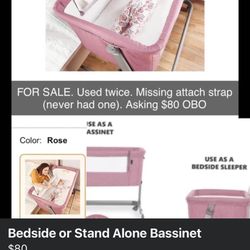 Dream on Me Seashell Stand Alone / Bedside Bassinet 