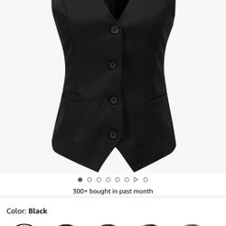Black Women's Size L Vest 4-button good for work