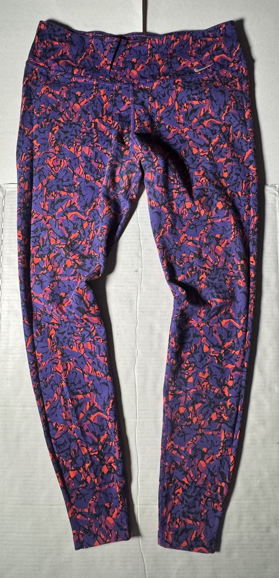 Pre Owned Good Nike Dri Fit Leggings Embroidered Purple Pink Orange Women Size Large