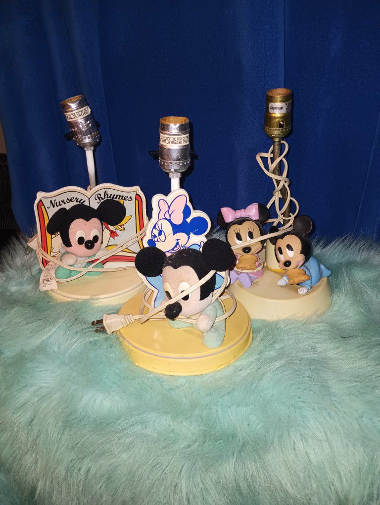 Disney Vintage Lamps All Three