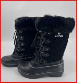 🤩💰🔥💲👢Size 7 Merence Women's Winter Boots – Black & Water-Resistant (Like New) Price: $40