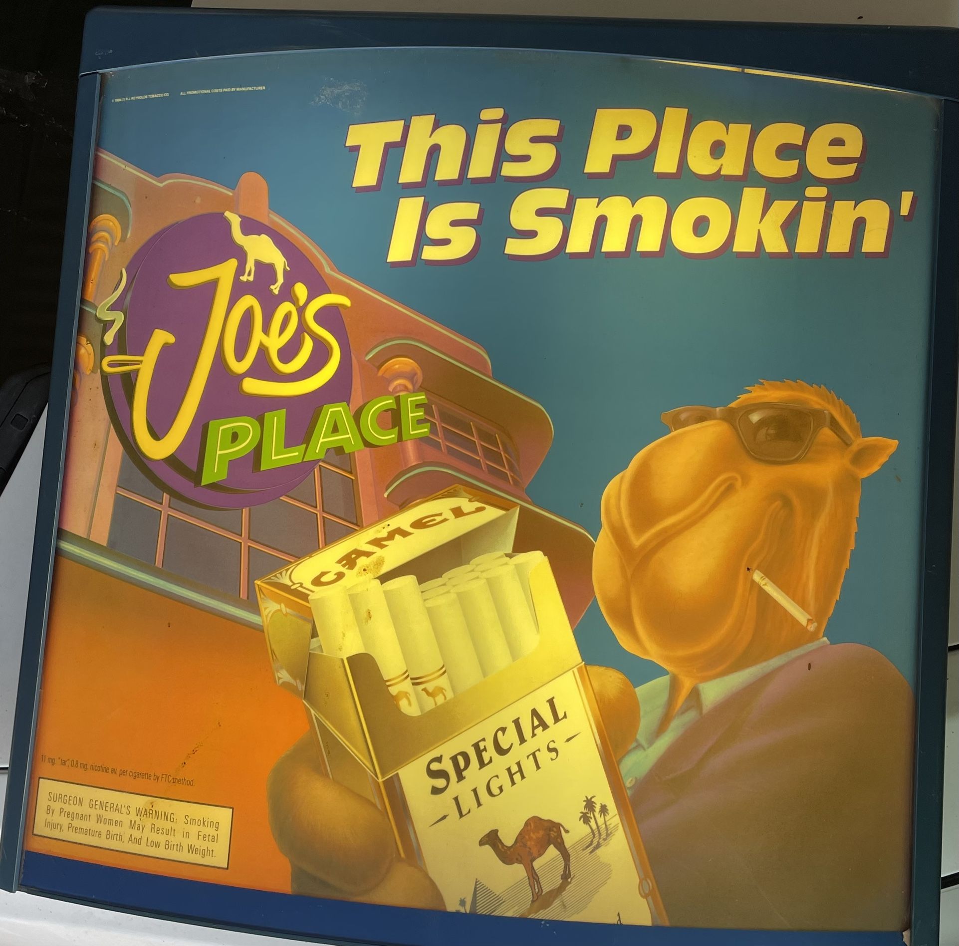 Joe Camel Light Up Sign