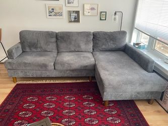 Blue/Grey color L-shaped couch