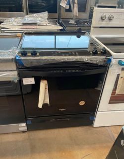 Whirlpool 30 inch wide black color electric slide in stove