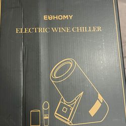 EUHOMY gray Wine Chiller Electric, Portable Wine Bottle Chiller for 750ml Wine