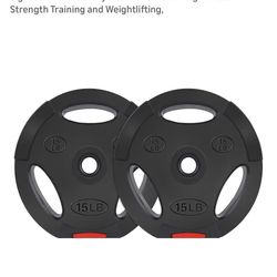 2x 15 lb Weight Plates - Brand New