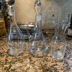 Vintage Glass Salad Dressing Pourer - Oil And Vinegar - Juice Carafe