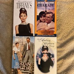 Audrey Hepburn  VHS   Breakfast At Tiffany’s,  Charade,  Roman Holiday,  The Audrey Hepburn Story