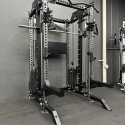 PRO SERIES Ultimate Half Rack Functional Trainer w/Smith Machine Bar | 400lb Stack | Gym Equipment | Fitness | Commercial | Squat Rack
