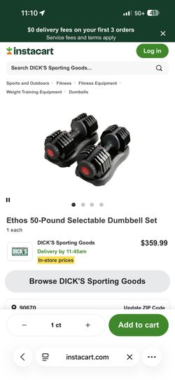 Adjustable Ethos Dumbbells. 5lb-50lb