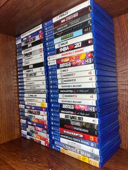 Two Large Stacks Of PlayStation 4 & 5 video game PS4 PS5 Video Games