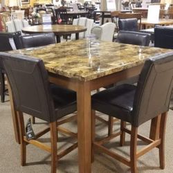 Dining Set; Height Table,4 Height Chairs ⭐No Needed Credit Check 💛 $39 Down Payment with Financing2010