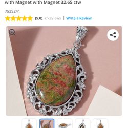 Unakite Teardrop Pendant 