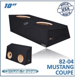 Black 10" Dual Sealed Sub Box, Fits 82-04 Ford Mustang Coupe