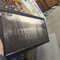 Lake art painting Black Frame