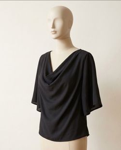 New Stylish black draped blouse
