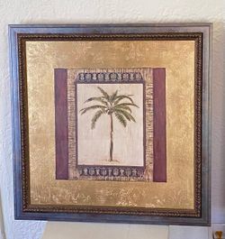Stately Palm I by Mindeli.  Botanical Framed Print 28.25”x28.25”