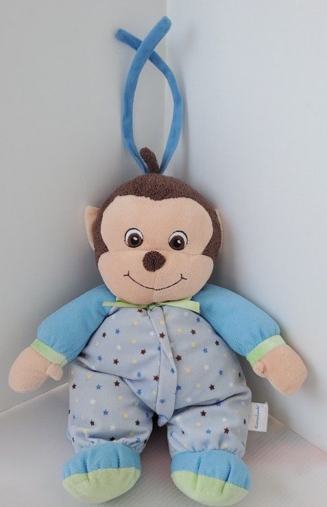 Garanimals Blue Musical Monkey Stars Baby Crib Plush Stuffed Lovey Toy Go To Sleep