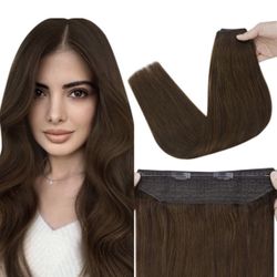 Brown Human Hair Clip In Extensions 