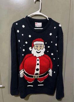 Men’s Medium Size Christmas Sweater 3D Santa Fat Stomach Holiday Party (Pick up🛒 In Bellevue)*Check out my Other Posts 🎁
