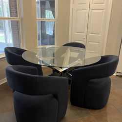 54” Round Glass Dining Table
