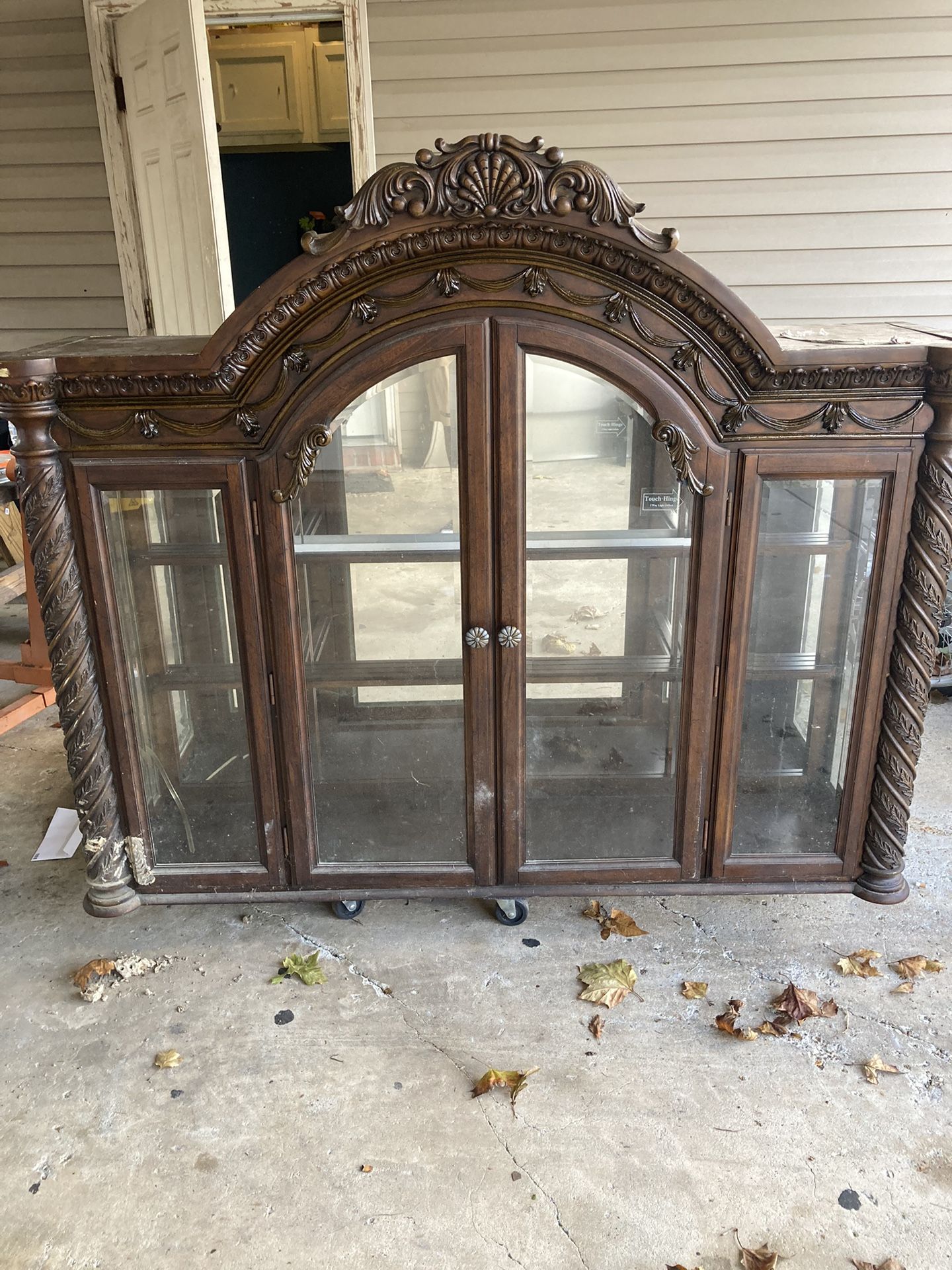 Wooden China Cabinet  & Table 