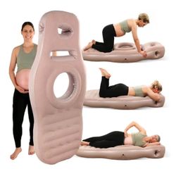 Inflatable Pregnancy Pillow, Inflatable Pregnancy Pool Float with Belly Hole, Comfort for Stomach & Side Sleepers