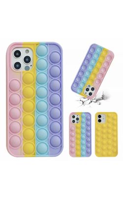 Pop Fidget Push Bubble Toys Phone Cover Case For iPhone 11  And 12 Multicolor  Price Is For 1
