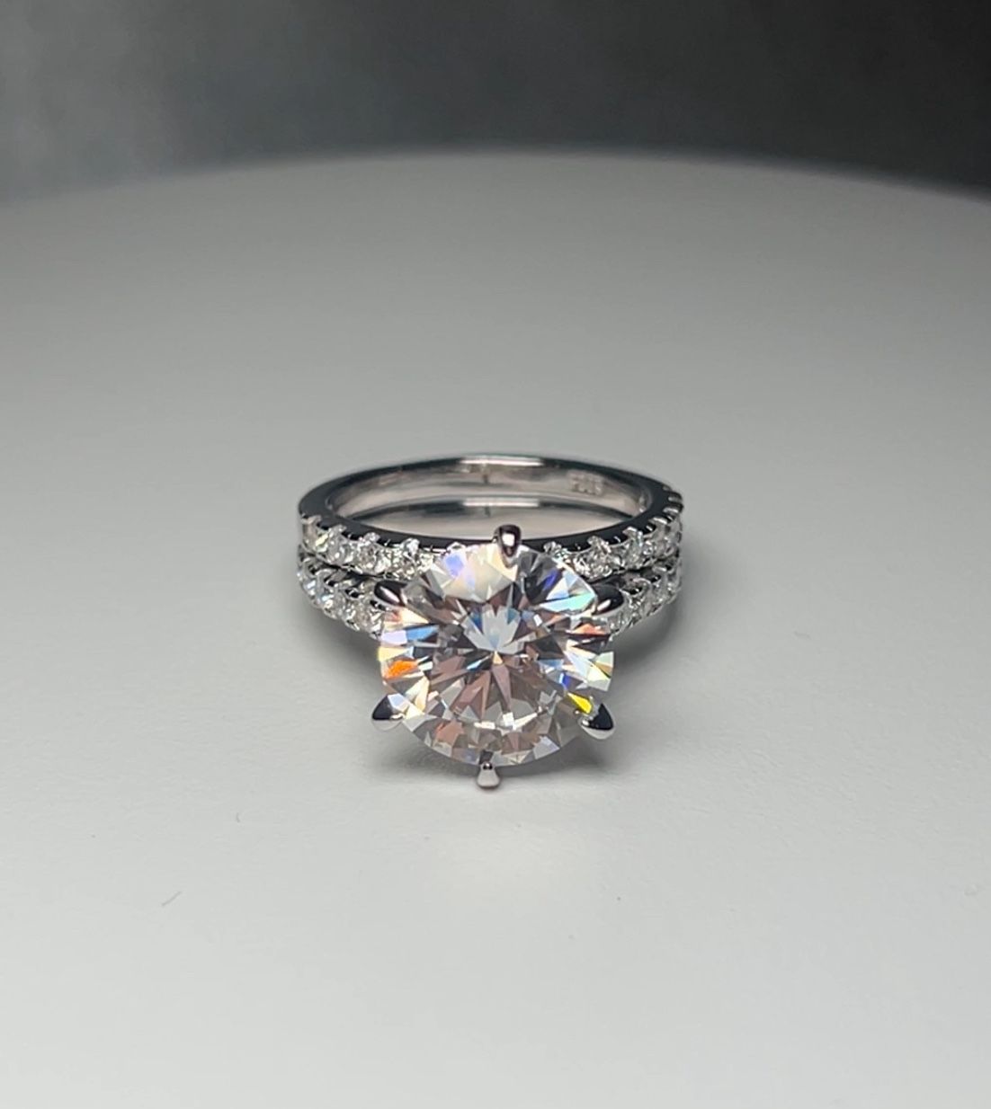 5Ct Moissanite Bridal Wedding Ring Set 14K Gold Plated
